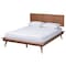 Baxton Studio Melora Mid-Century Modern Walnut Brown Finished Wood and Rattan Full Size 3-Piece Bedroom Set 241-9800-9801-11298-ZORO - alternate 4